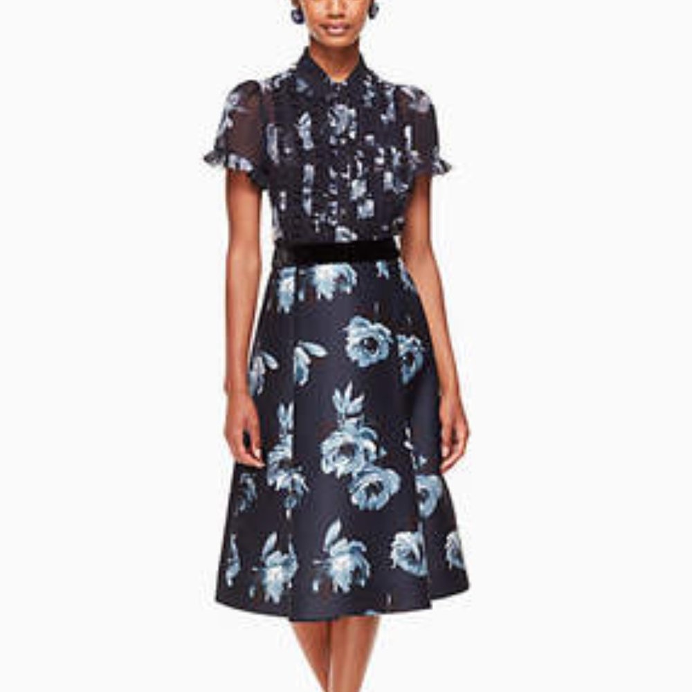 Kate Spade Night Rose Mikado Skirt